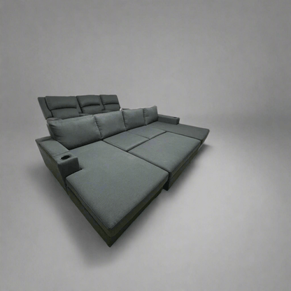 Larkham dual chaise lounge with ottoman - Leisure Lounges
