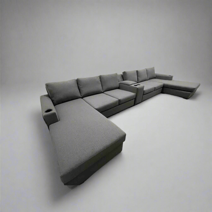 Larkham Large Dual chaise with centre console - Leisure Lounges
